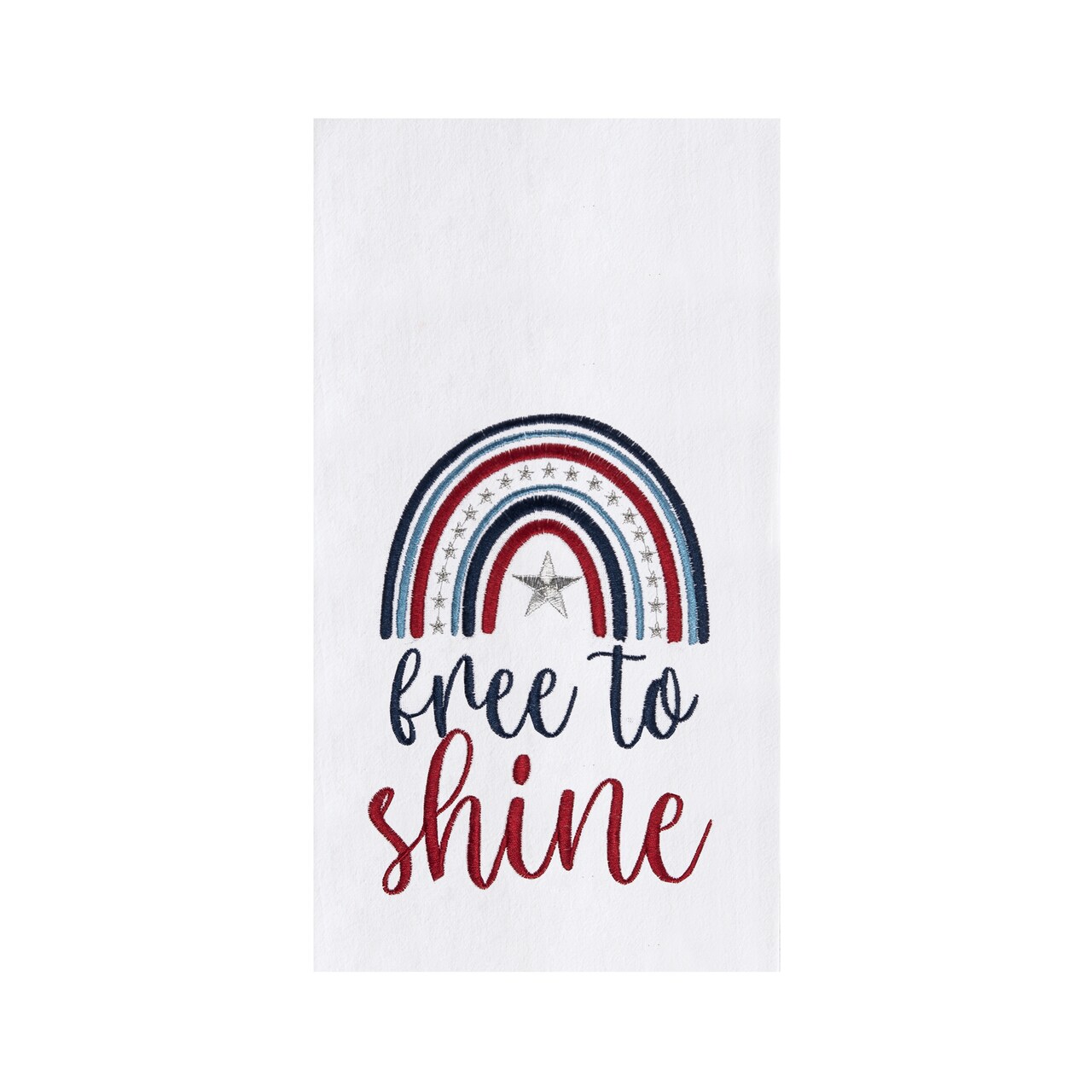 Free To Shine Patriotic Rainbow Kitchen Towel Dishtowel Decor